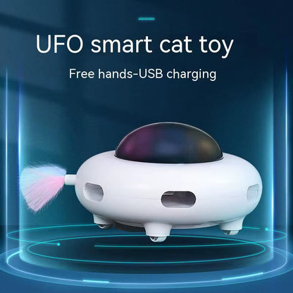 WhirlPlay UFO Teaser – Smart USB-Powered Feather Toy for Endless Cat Fun