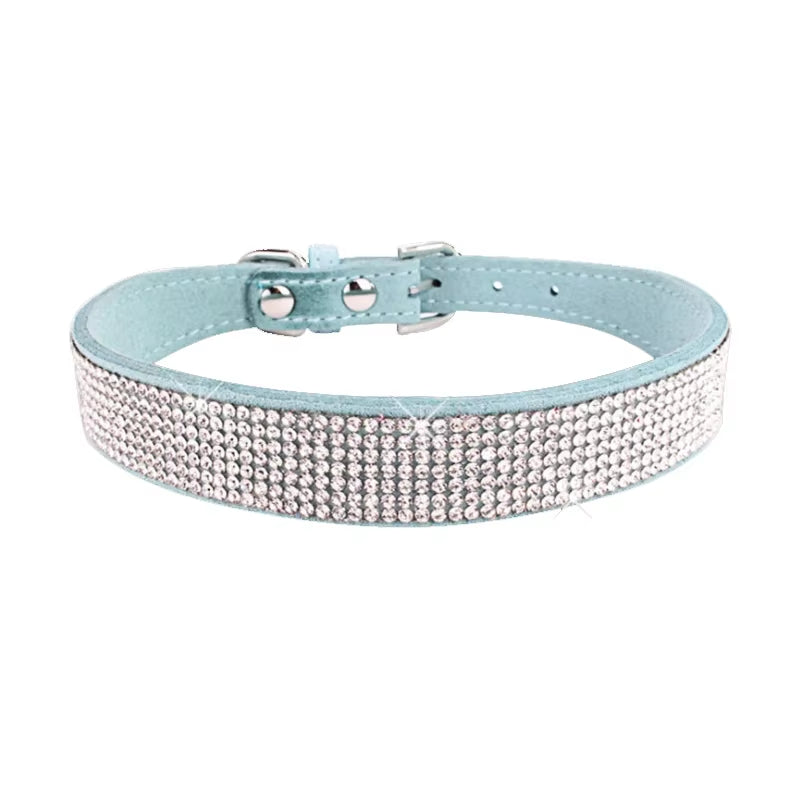 Dog Collar Crystal Glitter Rhinestone Pet Collars Zinc Alloy Buckle Collar for Small Medium Dogs Cats Chihuahua Pug Dog Collar