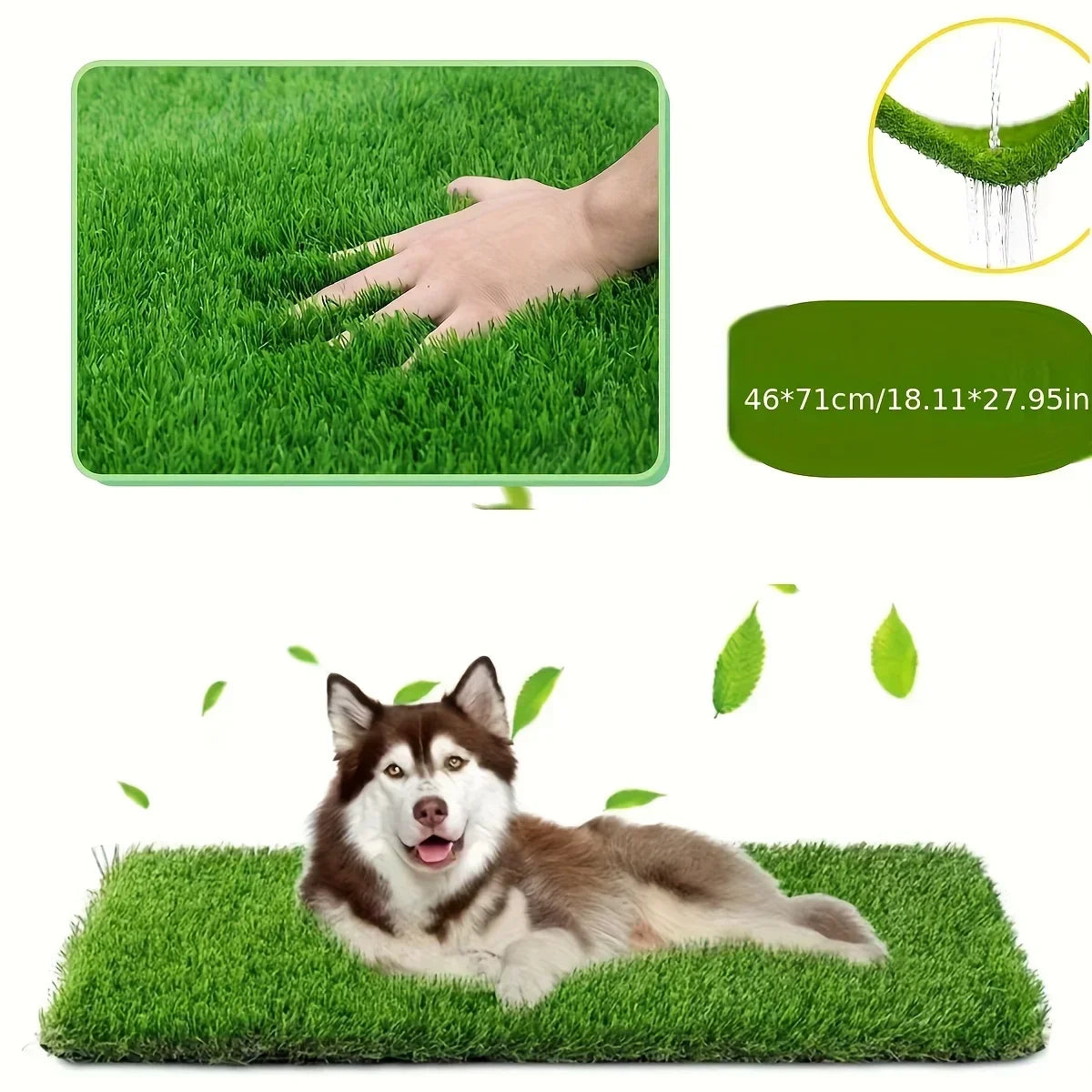 Dog Grass Mat Pee Pad Ultimate Washable Dog Grass Mat Reusable Odor-Control for Pet Training Easy-Clean Pee Pad Non-Slip Backing