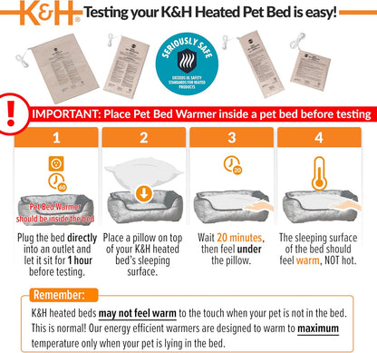 Heated Pet Bed Warmer Waterproof Pet Heating Pad for Cat Beds and Dog Beds, Tan X-Large
