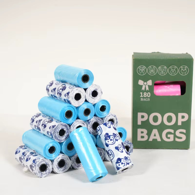10 Rolls Random Color Paw Graphic Dog Poop Bags Pet Poop Bags Leak-Proof Dog Waste Bags for Pet Supplies