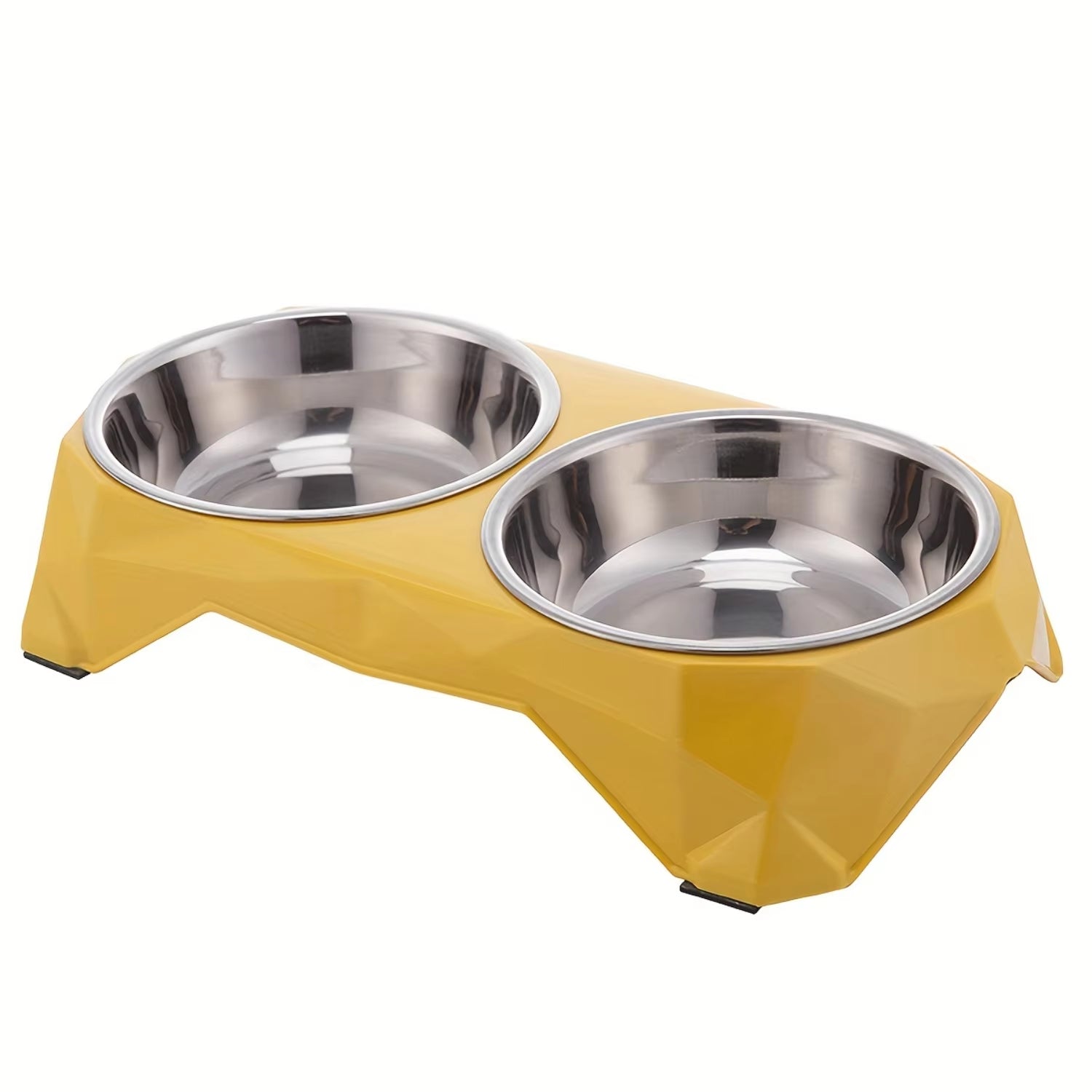 Elevated Stainless Steel Pet Bowls Set with Large Capacity Feeding Dish for Dogs - Modern Design & Raised Stand