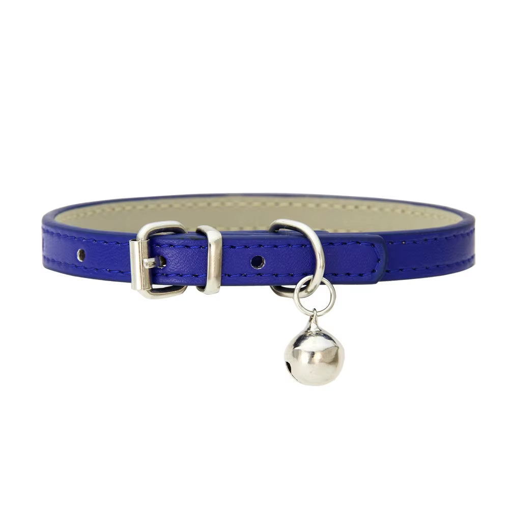 Dog Collar Pu Leather Collar Leash Pet Dog Collar Pet Supplies Cat Collar with Bells Dog Collar Chihuahua Dog Collar Cat Collar