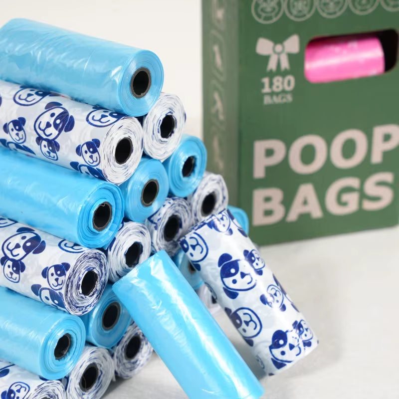 10 Rolls Random Color Paw Graphic Dog Poop Bags Pet Poop Bags Leak-Proof Dog Waste Bags for Pet Supplies