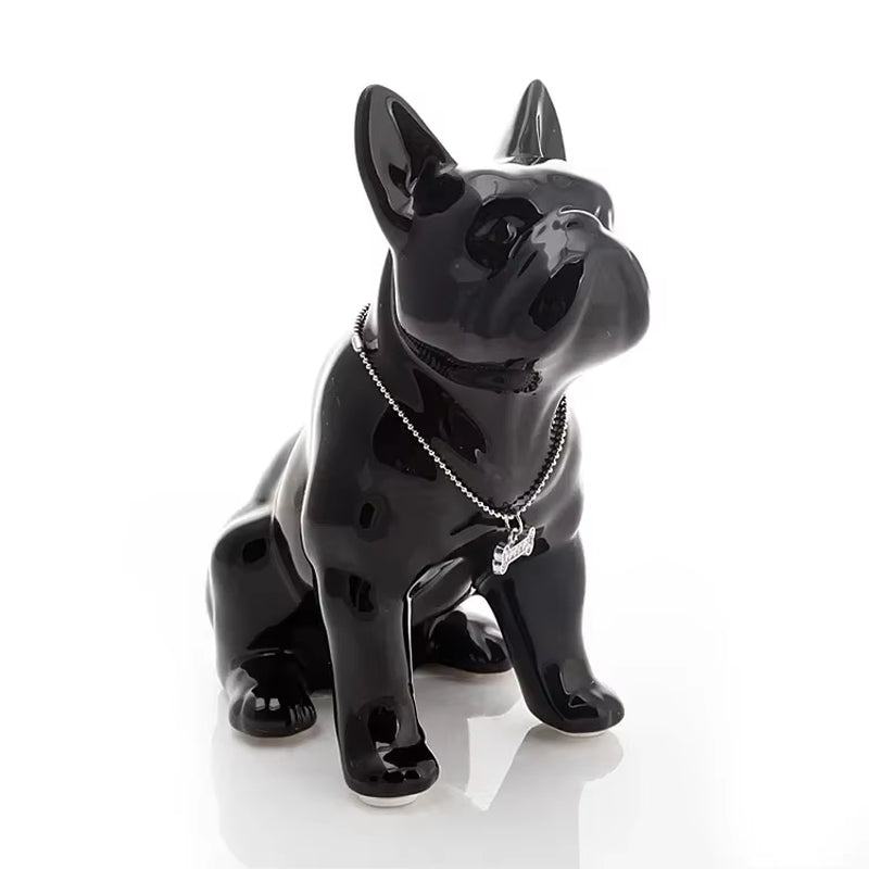 Nordic Sitting Position French Bulldogs Decoration Sculpture Resin Animal Crafts Statue Living Room Home Decor Bulldog Figurine