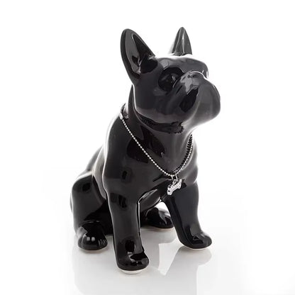 Nordic Sitting Position French Bulldogs Decoration Sculpture Resin Animal Crafts Statue Living Room Home Decor Bulldog Figurine