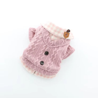 Plaid Dog Sweater, Warm Dog Jumper, Coat, Fannel Inside, Teddy, Poodle, XS, S, M, L, XL