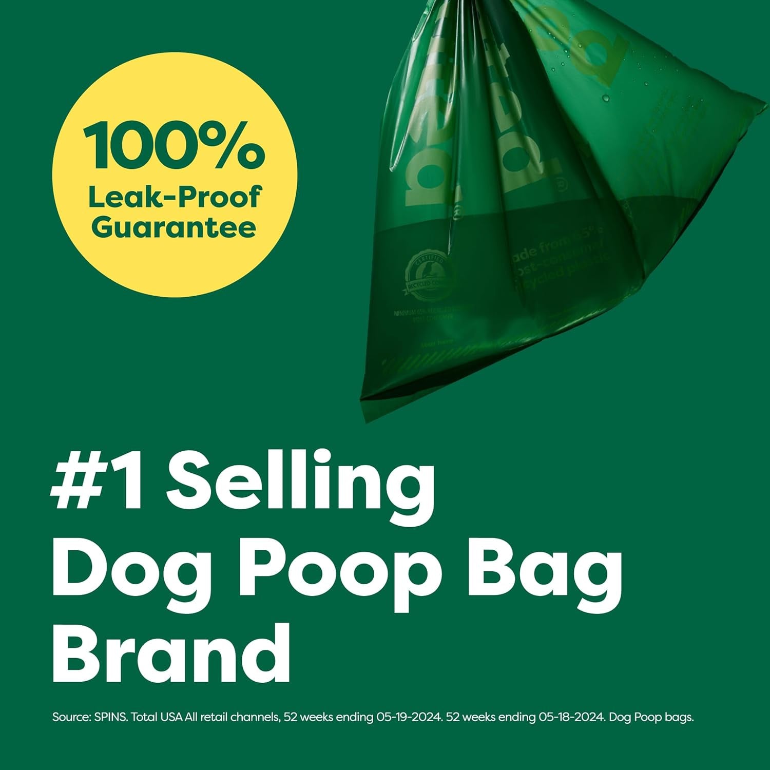 Dog Poop Bags, 270 Extra Thick and Strong Poop Bags for Dogs, Guaranteed Leak-Proof, Unscented, 18 Rolls, 15 Doggy Bags per Roll, Each Dog Poop Bag Measures 9 X 13 Inches