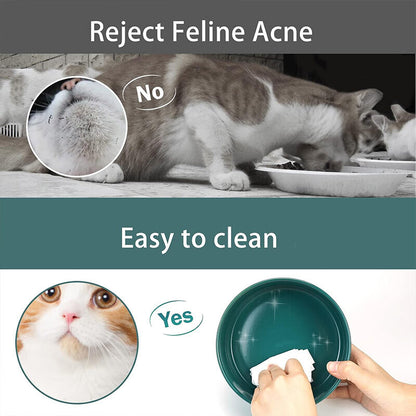 Double Ceramic Pet Feeding Bowl Setcat Food Dog Water Dish Non Slip Raised Stand