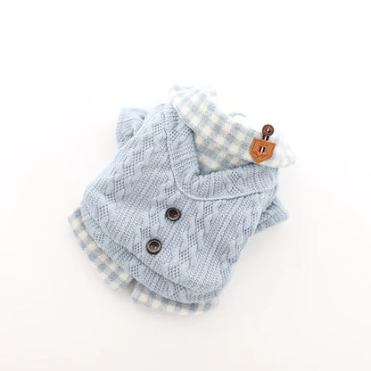 Plaid Dog Sweater, Warm Dog Jumper, Coat, Fannel Inside, Teddy, Poodle, XS, S, M, L, XL