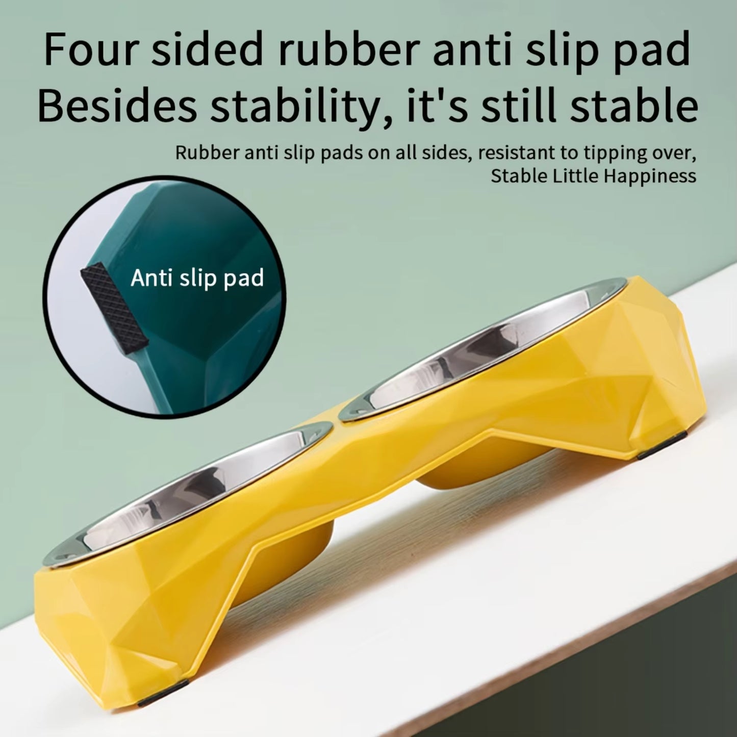 Elevated Stainless Steel Pet Bowls Set with Large Capacity Feeding Dish for Dogs - Modern Design & Raised Stand