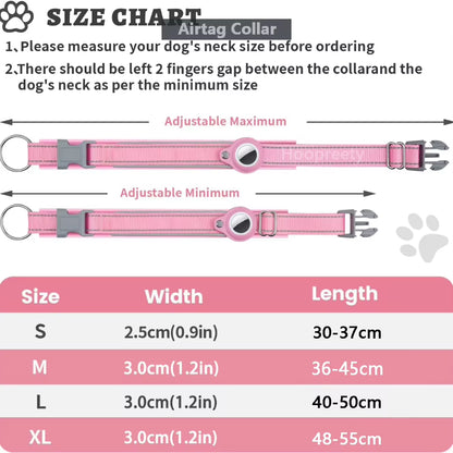 Reflective Airtag Dog Collar, Heavy Duty Dog Collar with Adjustable Airtag Holder Case Accessories for Small Medium Large Dogs