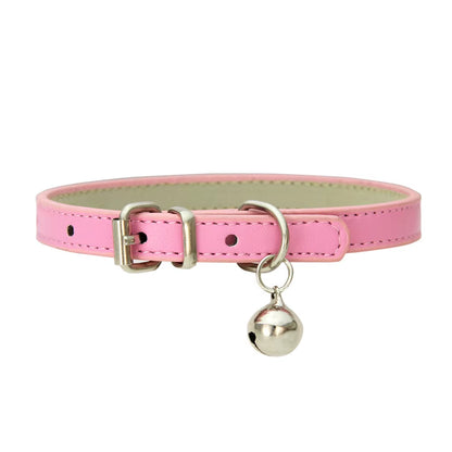 Dog Collar Pu Leather Collar Leash Pet Dog Collar Pet Supplies Cat Collar with Bells Dog Collar Chihuahua Dog Collar Cat Collar