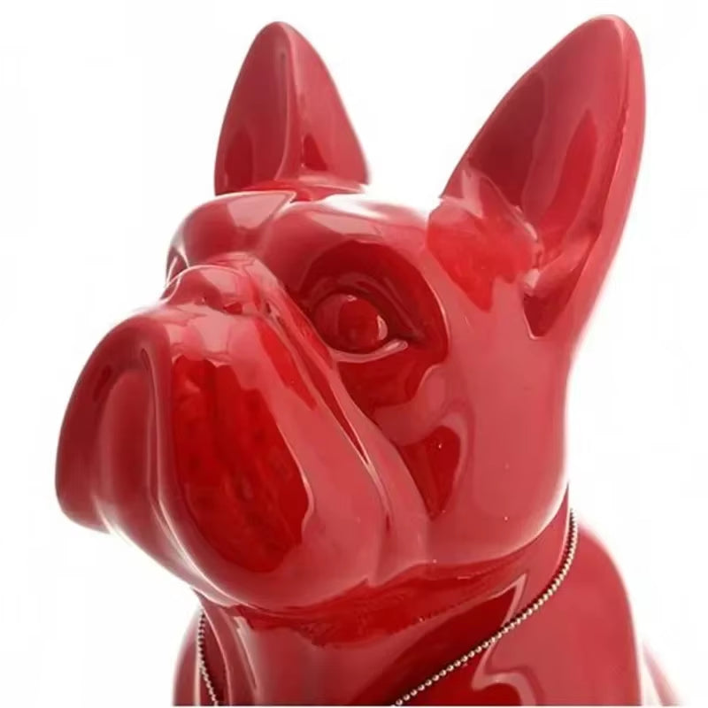 Nordic Sitting Position French Bulldogs Decoration Sculpture Resin Animal Crafts Statue Living Room Home Decor Bulldog Figurine