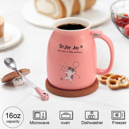 Unique Gift Basket for Woman - 16 Oz Cute Cat Mug with Essential Oil Soap and Bath Bomb and Scented Candle - Best Birthday Gift Box, Anniversary, Wedding, Valentine, Christmas, Mother'S Day Gift Coffee Set