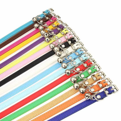 Dog Collar Pu Leather Collar Leash Pet Dog Collar Pet Supplies Cat Collar with Bells Dog Collar Chihuahua Dog Collar Cat Collar