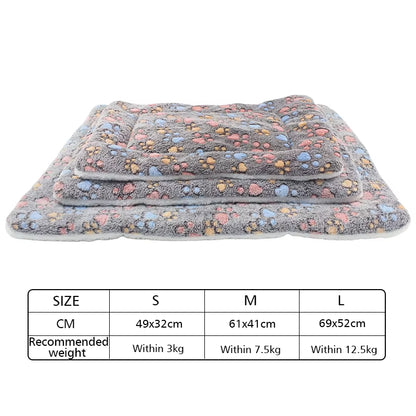 Flannel Thickened Dog Bed Mat Soft Pet Sleeping Mat for Dogs Cats Winter Warm Pet Blanket