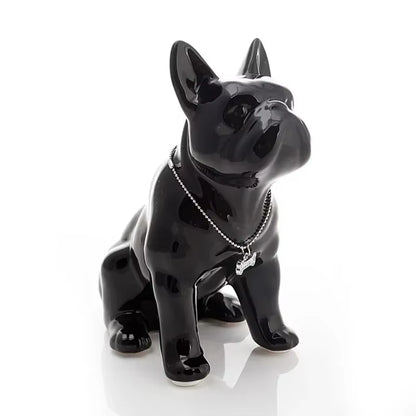 Nordic Sitting Position French Bulldogs Decoration Sculpture Resin Animal Crafts Statue Living Room Home Decor Bulldog Figurine